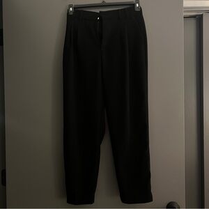 Black stretchy cropped trouser pant